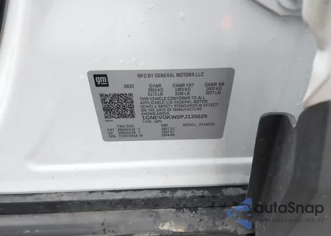 2023 Chevrolet Traverse Awd Lt Cloth из США, поврежденный, VIN 1GNEVGKW2PJ135025